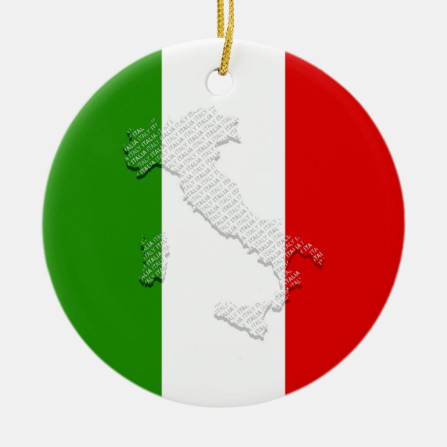Italian flag ceramic ornament (Front)