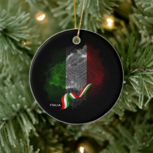 Italian flag ceramic ornament