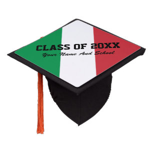 Italian flag class of school graduation party cap topper
