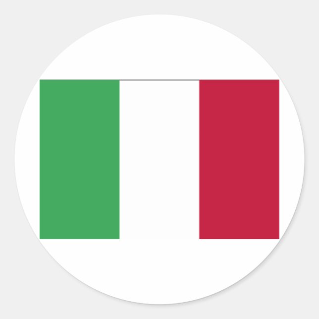 ITALIAN FLAG CLASSIC ROUND STICKER (Front)