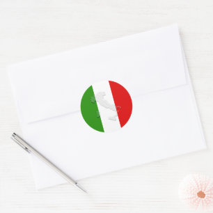 Italian flag classic round sticker