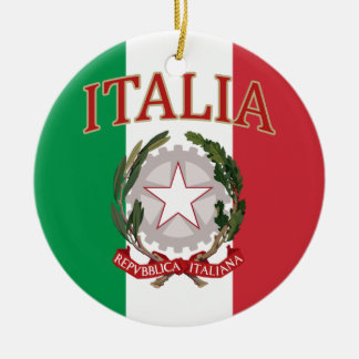 Italian Flag Coat of Arms t-shirt Ceramic Ornament