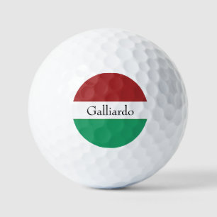 Italian Flag Colors Surname Name Custom Golf Balls