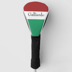 Italian Flag Colors Surname Name Custom  Golf Head Cover