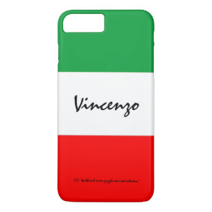 Italian Flag Colours Green White and Red with Name iPhone 8 Plus/7 Plus Case
