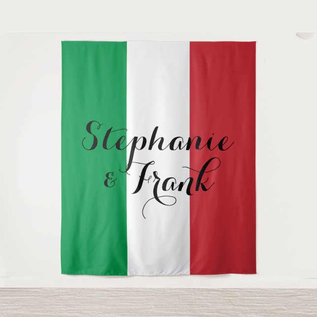 Italian Flag Colours Wedding Tapestry (Front)