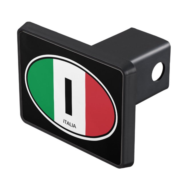 Italian flag country code oval car sign towing trailer hitch cover (Top Right)