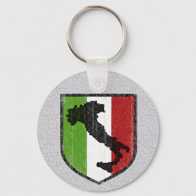 Italian Flag Crest Boot Medieval Keychain (Front)