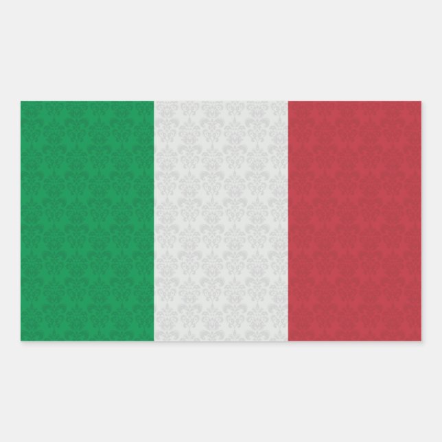 Italian Flag Damask Pattern Sticker (Front)