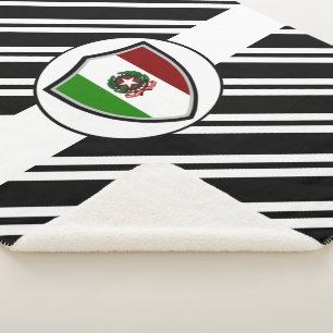 Italian flag-emblem sherpa blanket