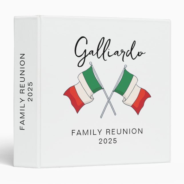 Italian Flag Family Reunion  Binder (Front/Spine)