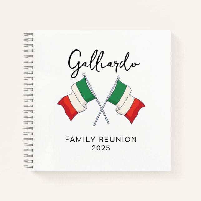 Italian Flag Family Reunion  Notebook (Front)