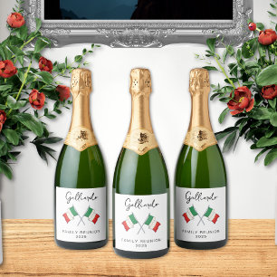 Italian Flag Family Reunion  Sparkling Wine Label