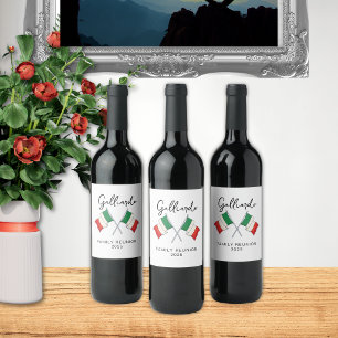 Italian Flag Family Reunion  Wine Label