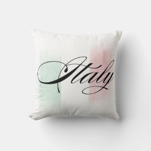 Italian flag green white red Italy Pride Throw Pillow