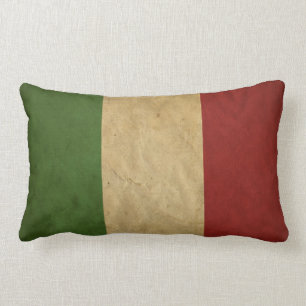 Italian Flag Grunge Colours Lumbar Pillow