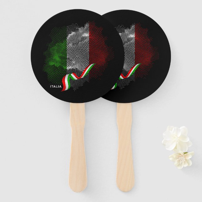 Italian flag hand fan (Front and Back)