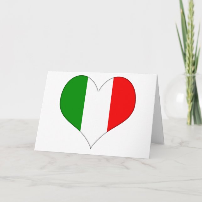 Italian Flag Heart Card (Front)