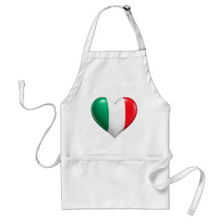 Italian Flag Heart Kitchen Apron