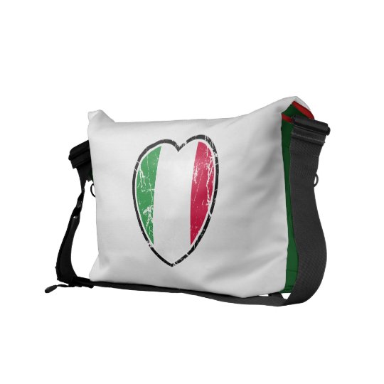 Italian Flag Heart Messenger Bag