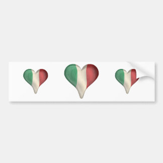 Italian Flag In A Heart Bumper Sticker