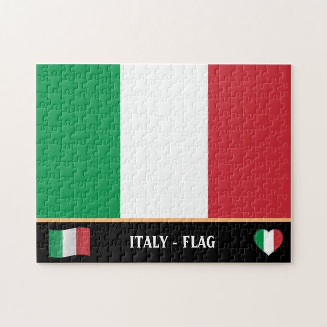 Italian Flag & Italian country / Italy Jigsaw Puzzle (Horizontal)