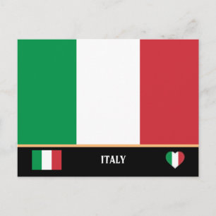 Italian Flag & Italian country travel / Italy Postcard