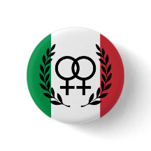 Italian Flag Lesbian Pride Pin with laurel wreath
