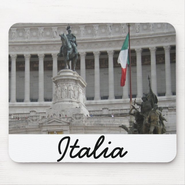 Italian Flag Next to Ancient Roman Ruin Mouse Pad (Front)