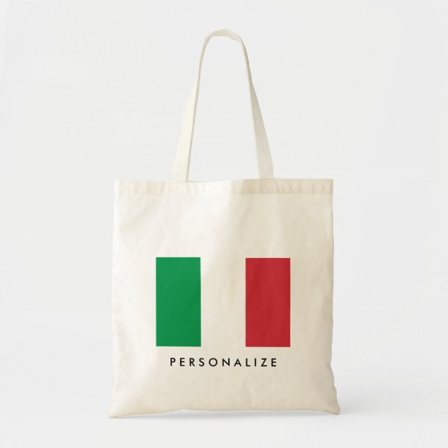 Italian flag of Italy custom canvas Tote Bag (Front)