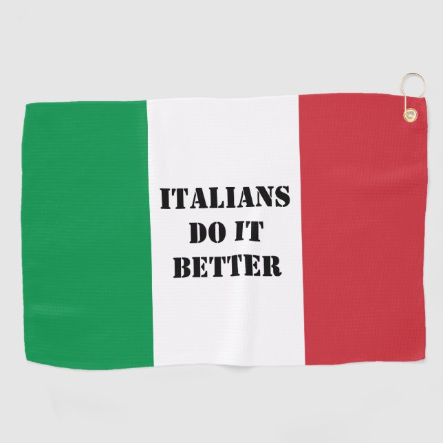Italian flag of Italy custom golf towel gift (Horizontal)