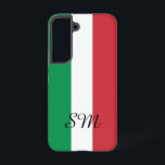 Italian flag of Italy custom monogram Samsung Galaxy Case<br><div class="desc">Italian flag of Italy custom monogram Samsung Galaxy S22 Case. Personalized phone cover with tricolore stripes.</div>