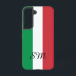 Italian flag of Italy custom monogram Samsung Galaxy Case<br><div class="desc">Italian flag of Italy custom monogram Samsung Galaxy S22 Case. Personalized phone cover with tricolore stripes.</div>