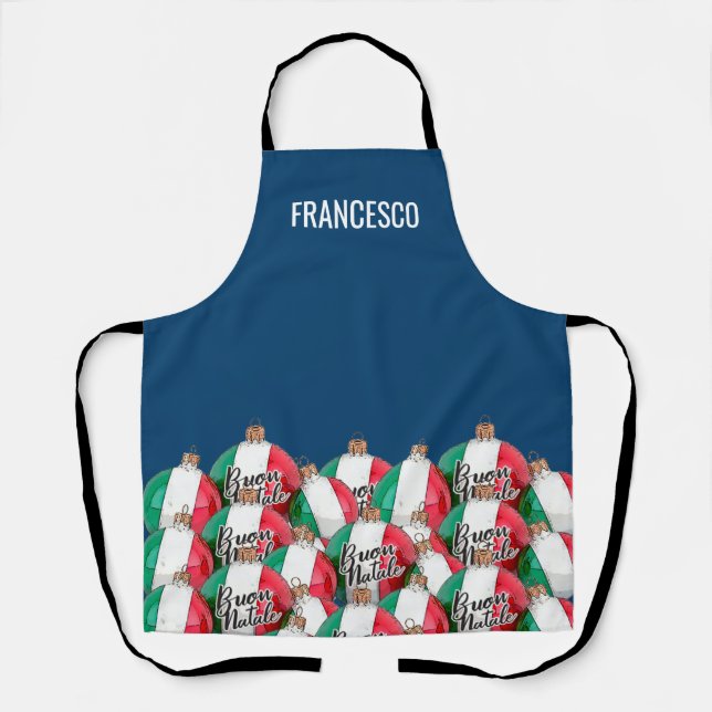 Italian Flag Ornaments Personalized Apron (Front)