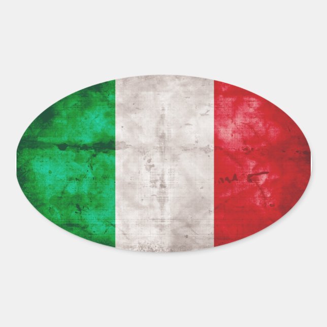 Italian Flag Oval Sticker (Front)