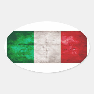 Italian Flag Oval Sticker