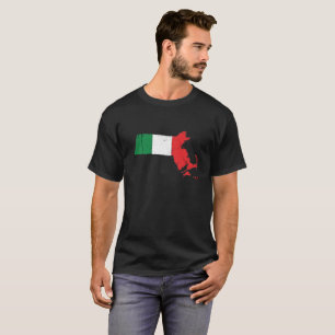 Italian Flag over Massachusetts T-Shirt