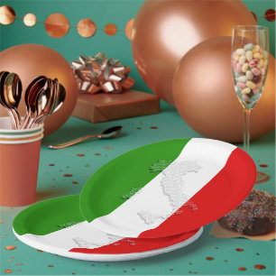 Italian flag paper plate