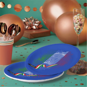 Italian flag paper plate