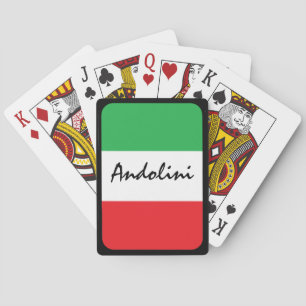 Italian Flag Personalized Poker Custom Deck Playing Cards