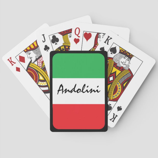 Italian Flag Personalized Poker Custom Deck Playing Cards (Back)