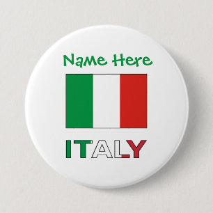 Italian Flag Republic Day Pride Personalized Gift 3 Inch Round Button