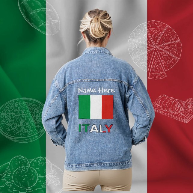 Italian Flag Republic Day Pride Personalized Gift Denim Jacket (Creator Uploaded)