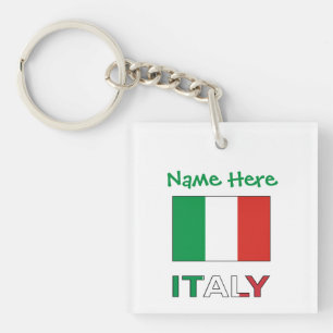 Italian Flag Republic Day Pride Personalized Gift Keychain