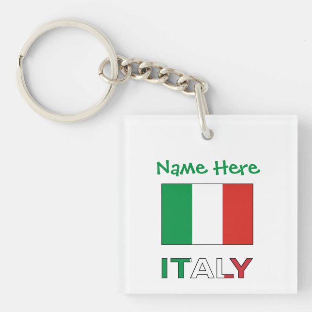 Italian Flag Republic Day Pride Personalized Gift Keychain (Front)