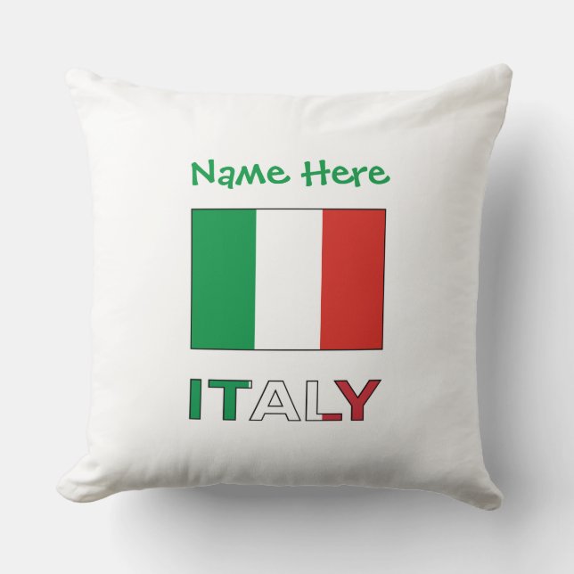 Italian Flag Republic Day Pride Personalized Gift Throw Pillow (Front)