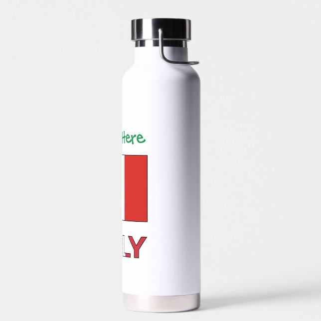 Italian Flag Republic Day Pride Personalized Gift Water Bottle (Left)