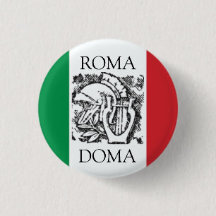 italian flag ROMA, DOMA 1 Inch Round Button