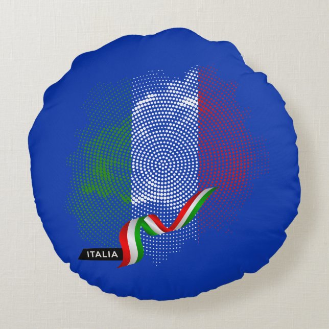 Italian flag round pillow (Back)