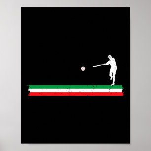 Italian Flag Sell Player Coach Softll Team Sports  Poster